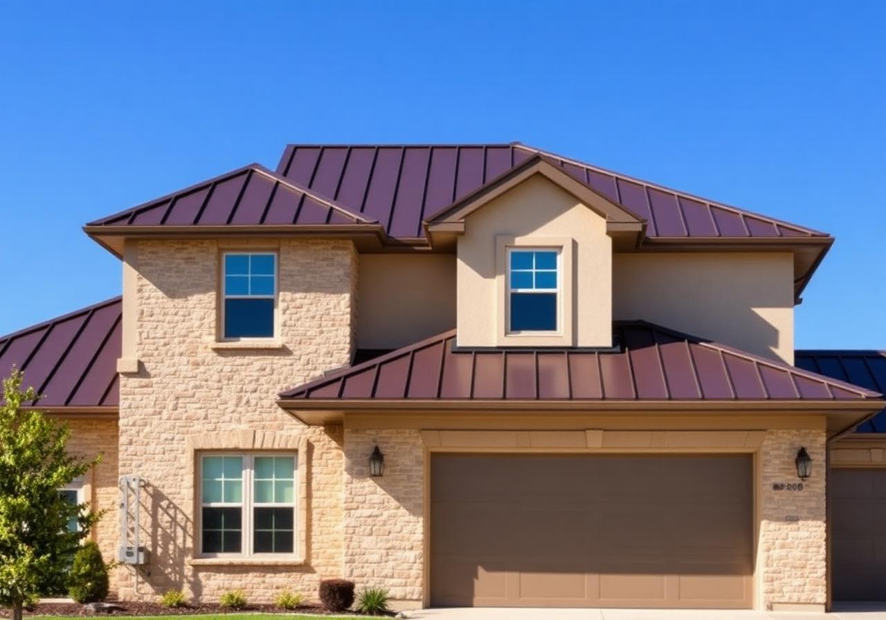 New dark bronze standing seam metal roof installed by ADC Roofing